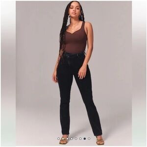 ABERCROMBIE & FITCH Curve Love Ultra High Rise 90s Slim Straight Jean Size 24